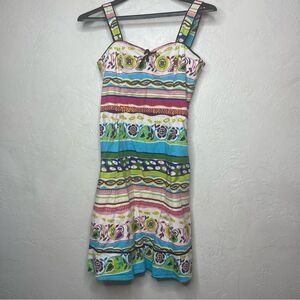 Vintage Lapis Colorful Summer Dress Size Medium